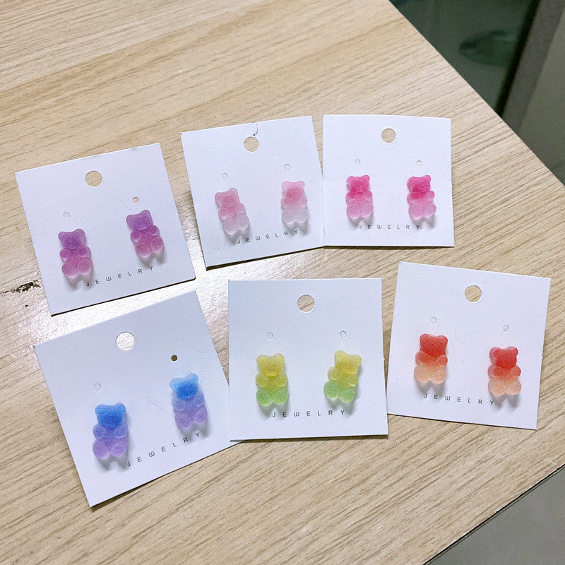 Fruit Juice Jelly Bear Earrings Soft Girl – Gifts for Kids — 1