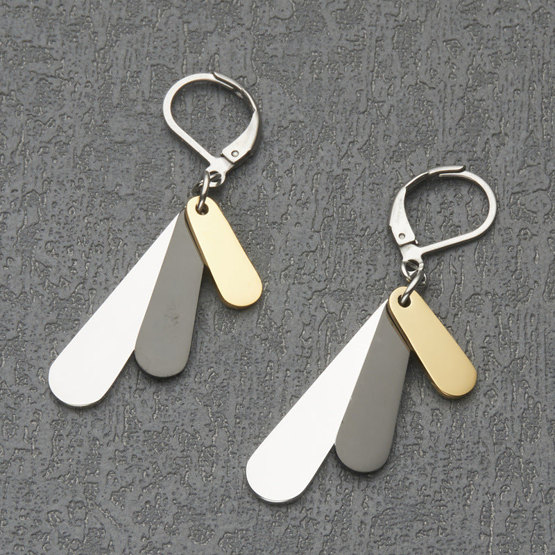 Stainless Steel Three-color Drop Earrings Women's – Stylish Gifts — 1