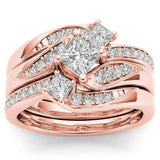 Electroplated 18k Gold Rose Gold Diamond Zircon Ring – Practical Gifts — 2