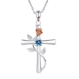 Rose Cross Necklace With Rhinestone Fashion – Jewelry Gift Ideas — 6