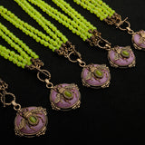 Vintage Natural Agate Chartreuse Beaded Necklace – Jewelry Gift Ideas — 2