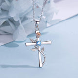 Rose Cross Necklace With Rhinestone Fashion – Jewelry Gift Ideas — 2