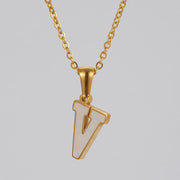18K Gold Shell Stainless Steel Letter Pendant – Jewelry Gift Ideas — 4