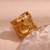 Minimalist Niche Stainless Steel 18K Gold Plated Wave – Birthday Gifts — 5