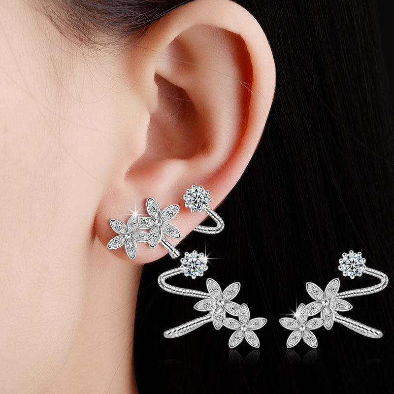 Temperament Diamond Ear Clips All-match Silver Stud – Useful Gifts — 1