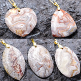 Natural Mexican Agate Pendant Leaf Shaped Love – Jewelry Gift Ideas — 5