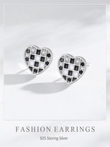 Women's Heart-shaped Plaid Stud Earrings – Gifts for Her — 6