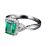 Square Princess Ring Inlaid With Emerald – Gift Ideas — 5