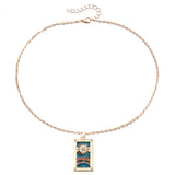 Ornament Simple Hot Girl Square Plate Necklace – Jewelry Gift Ideas — 12