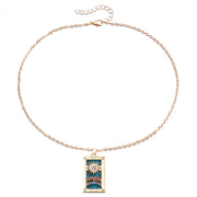 Ornament Simple Hot Girl Square Plate Necklace – Jewelry Gift Ideas — 12