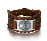 Beowulf Regalia Leather Buckle Arm Cuff With Metal Tree – Useful Gifts — 3