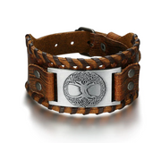 Beowulf Regalia Leather Buckle Arm Cuff With Metal Tree – Useful Gifts — 3