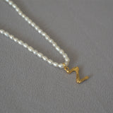 Rice Pearl Fashion Simple Letter Pendant Necklace – Jewelry Gift Ideas — 20