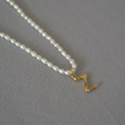 Rice Pearl Fashion Simple Letter Pendant Necklace – Jewelry Gift Ideas — 20