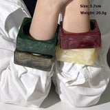 Acrylic Colorful Multi-color Square Texture – Jewelry Gift Ideas — 4