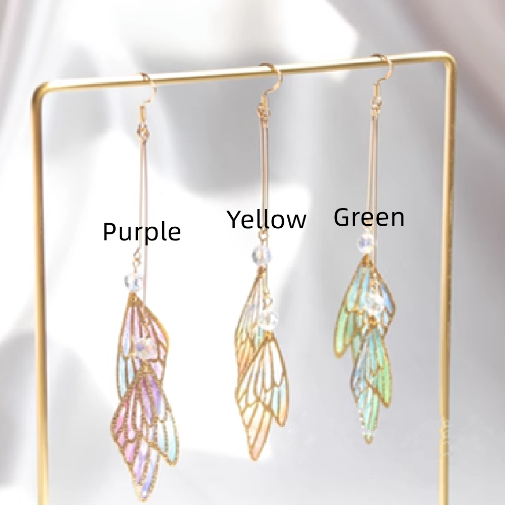Japanese Handmade Gradient Butterfly Earrings – Stylish Gifts — 1