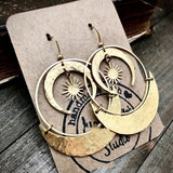 Fashion Gold Brass Sun Moon Pendant Earrings – Stylish Gifts — 7