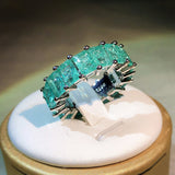 Inlaid Palaiba Square Princess Ring – Gift Ideas — 5