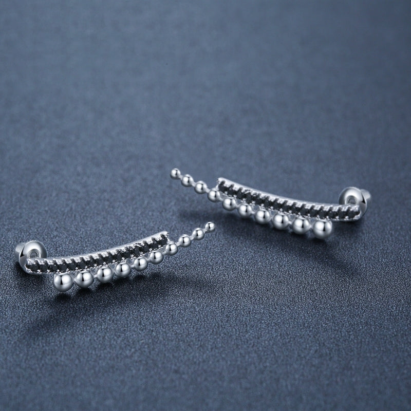 Long Slimming Ornament Beads Zircon Copper Earrings – Gift Ideas — 1