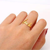 Ladies Fashion Letter Ring Titanium Steel – Stylish Gifts — 5