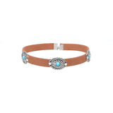 Metal Flower Plate Turquoise Necklace Collar – Jewelry Gift Ideas — 6