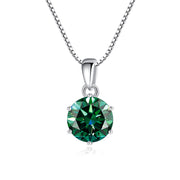 925 Silver Inlaid Round Moissanite Necklace – Jewelry Gift Ideas — 8