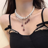Retro Thorn Rose Double-layer Pearl Necklace – Jewelry Gift Ideas — 4