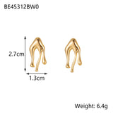 Minimalist Titanium Steel Ear Studs Triangle Oval – Stylish Gifts — 12