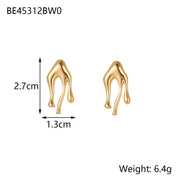Minimalist Titanium Steel Ear Studs Triangle Oval – Stylish Gifts — 12