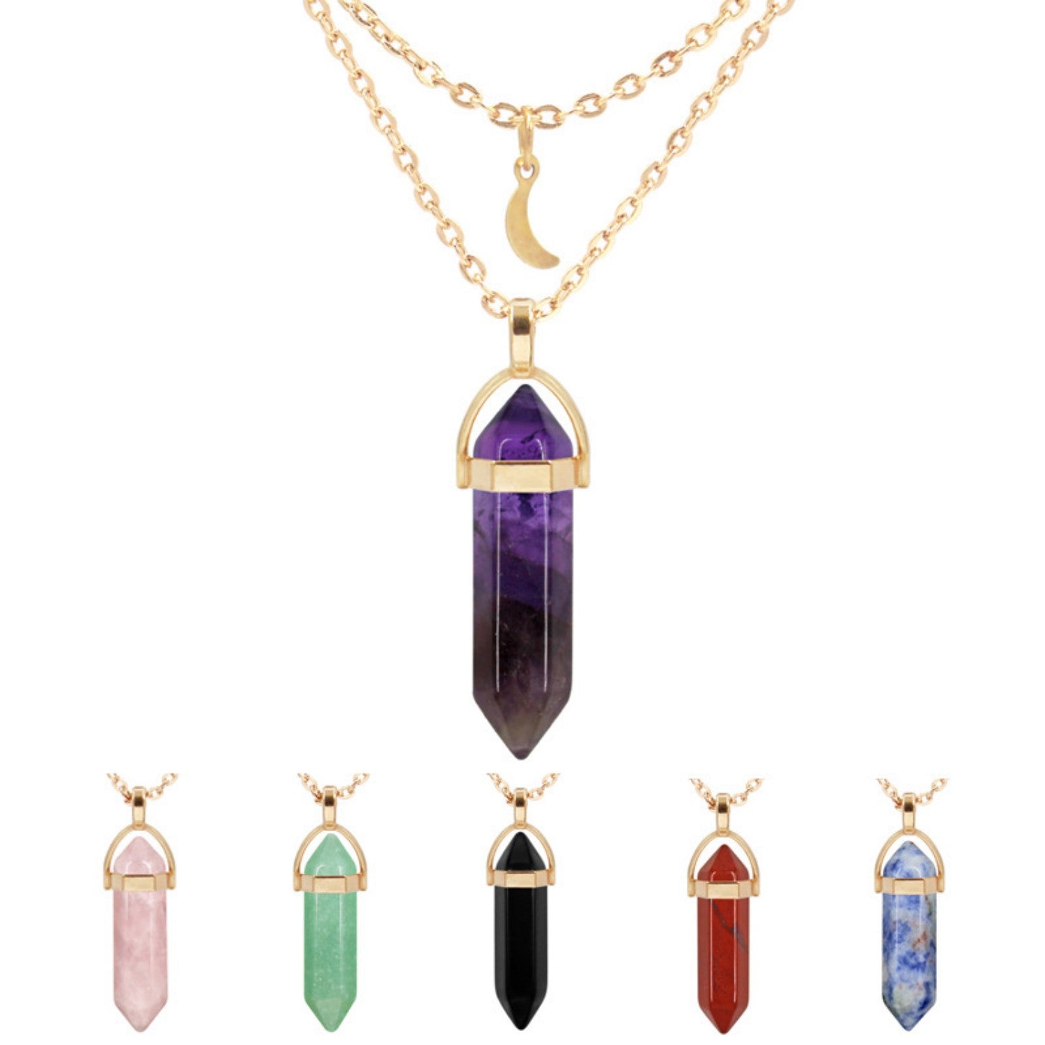 Natural Crystal Stone Pendant Hexagon Prism – Jewelry Gift Ideas — 1