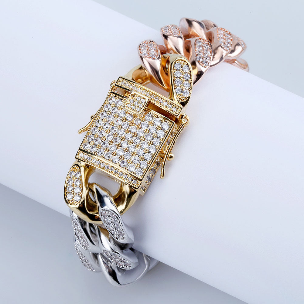 Men's Full Zircon Jewelry Buckle Cuban Chain – Jewelry Gift Ideas — 1