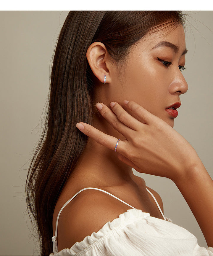 Simple Contrast Color Drop Earrings Ring Set – Stylish Gifts — 1