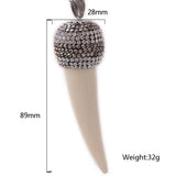 Statement Resin Horn And Diamond Pendant Necklace – Jewelry Gift Ideas — 5