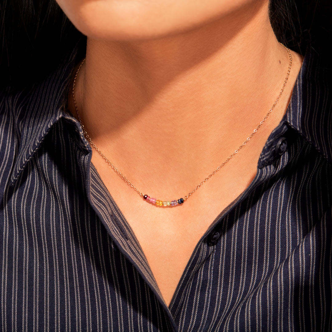 Rainbow Crystal Necklace Collarbone Chain – Jewelry Gift Ideas — 1