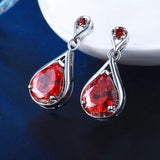 Trendy Earrings European And American Red Zircon – Everyday Gifts — 3