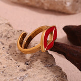 18K Gold Lip Dripping Ring For Women – Gifts for Her — 17