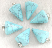 Natural Stone Agate Hexagonal Cone Pendant – Jewelry Gift Ideas — 8
