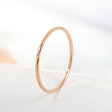 Women's Simple Plain Circle Moissanite Ring – Gifts for Her — 3