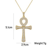 Anka Cross Pendant Copper Plated Real Gold Zircon – Jewelry Gift Ideas — 3