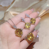 Aquamarine Topaz Pendant Yellow Diamond Suit – Jewelry Gift Ideas — 12