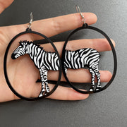 Acrylic Dangle Earrings Round Asymmetric Black – Jewelry Gift Ideas — 13