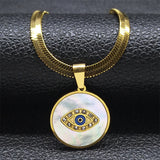Crystal Shell Necklace Women's Round Stainless – Jewelry Gift Ideas — 7
