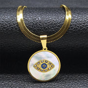 Crystal Shell Necklace Women's Round Stainless – Jewelry Gift Ideas — 7