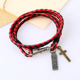 PU Woven Leather Cowhide Bracelet Double Ring – Jewelry Gift Ideas — 6