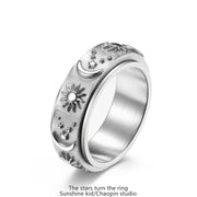 Hip Hop Male Star Sun Moon Titanium Steel Rotatable – Gifts for Him — 3