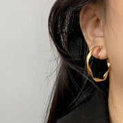 925 Silver Needle Vintage Geometric Metal Earrings – Meaningful Gifts — 1