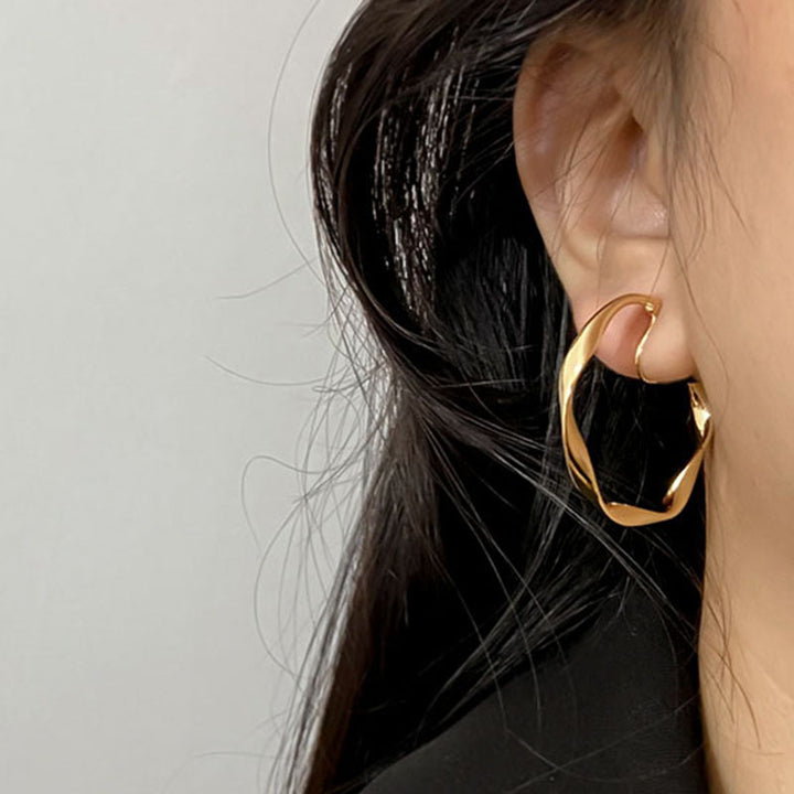 925 Silver Needle Vintage Geometric Metal Earrings – Meaningful Gifts — 1
