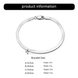 S925 Sterling Silver Bracelet Flat Snake Bone – Jewelry Gift Ideas — 8