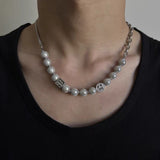 Reflective Pearl Patchwork With Diamond Pendant – Jewelry Gift Ideas — 1