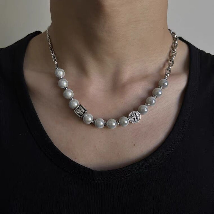 Reflective Pearl Patchwork With Diamond Pendant – Jewelry Gift Ideas — 1